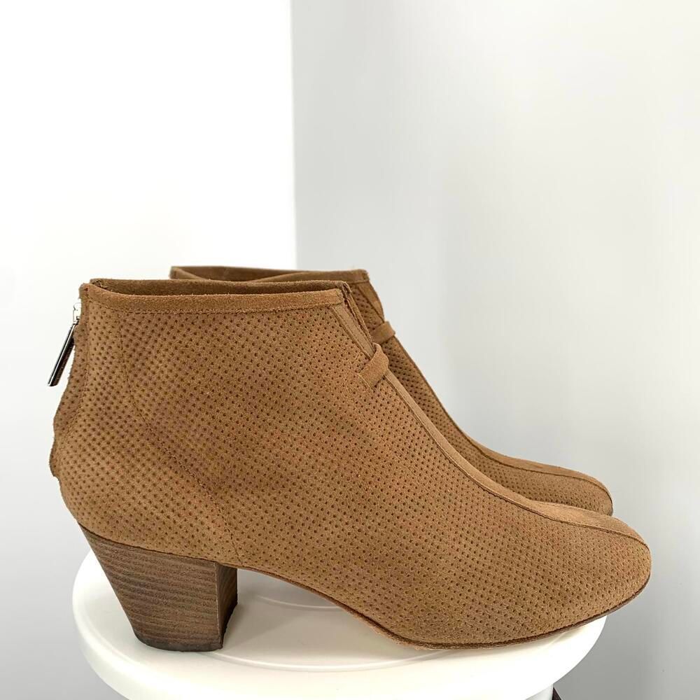AQUATALIA perforated ankle boots genuine leather booties sz 8.5 womens